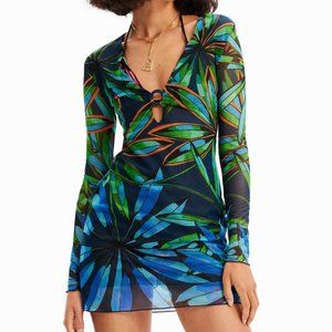 Desigual tropical print dress/cover up size M